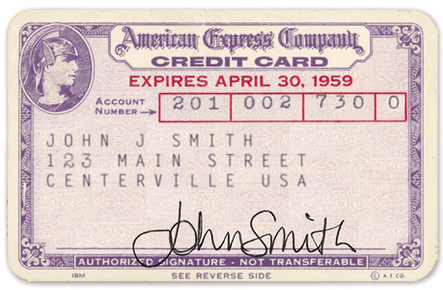 American Express 1958 Original Card Purple Paper